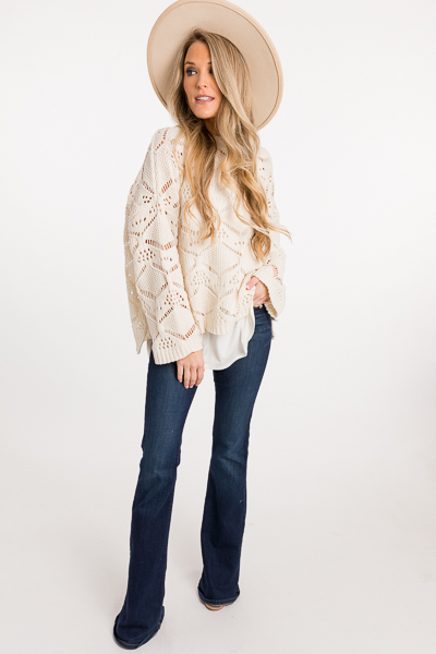 Open Ended Sweater, Cream