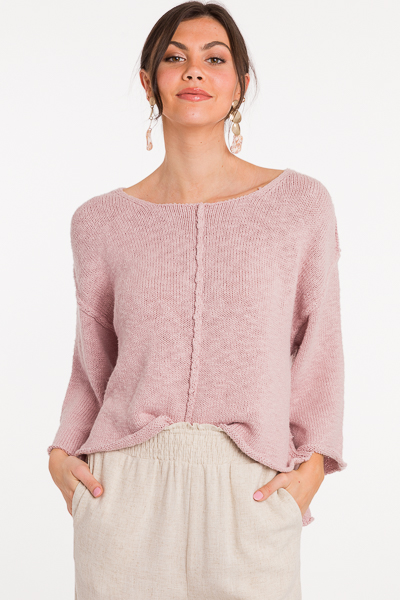 Flipped Seams Sweater, Lavender