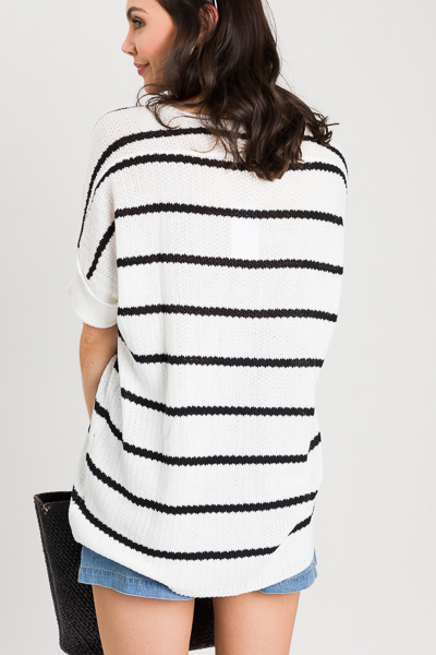 Loose Knit Sweater, Black Stripe