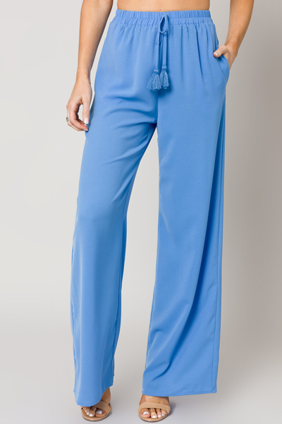 Panama Tassel Pants, Blue