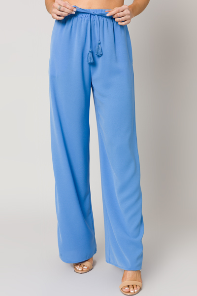 Panama Tassel Pants, Blue