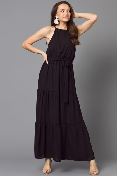 Laura Belted Maxi, Black