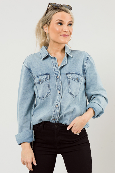 Edgy Chambray Button Down