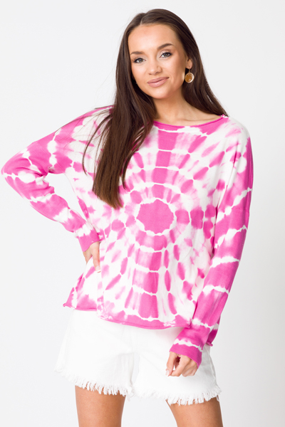 Color Burst Sweater, Hot Pink