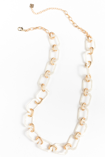 Panama Chain Links Necklace, Ivory