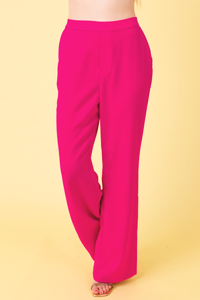Pull On Trousers, Hot Flamingo