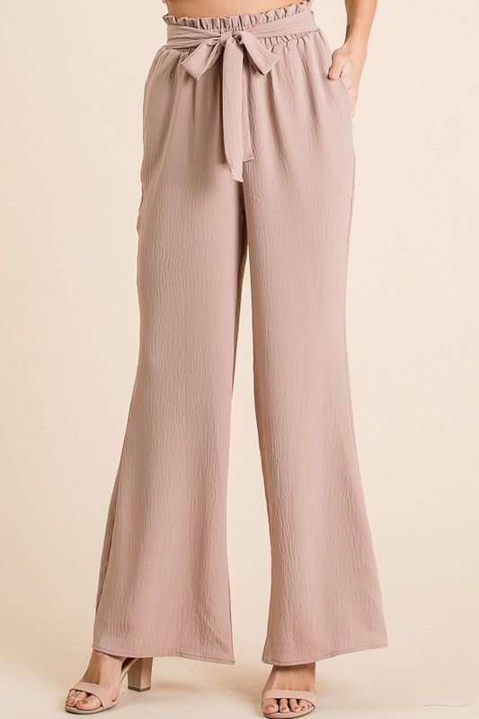 Adrianna Tie Front Pant, Taupe