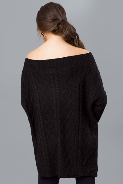 Oversize OTS Sweater, Black