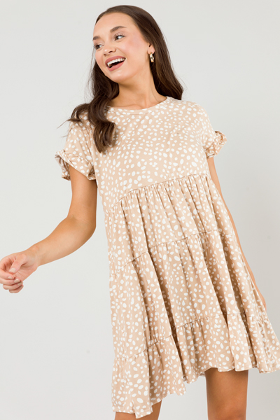 Soft Knit Dotted Babydoll, Taupe