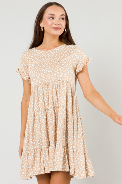 Soft Knit Dotted Babydoll, Taupe