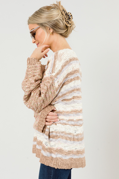 Popping Stripes Sweater, Brown