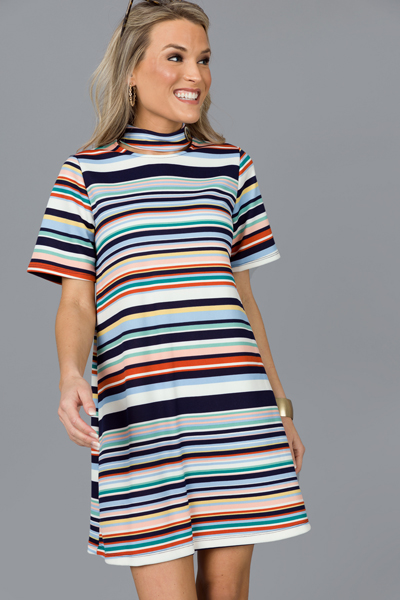 Stretchy Stripe Choker Dress