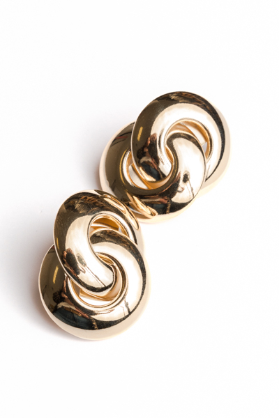 Circle Linked Earrings, Gold