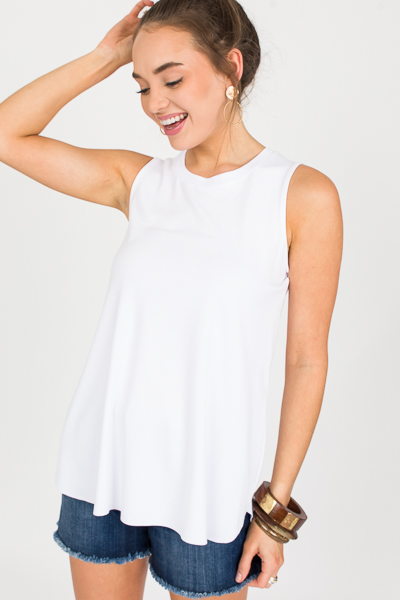 SPANX Perfect Length Tank, White - Comfy - The Blue Door Boutique