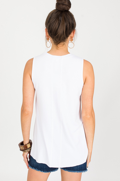 SPANX Perfect Length Tank, White - Comfy - The Blue Door Boutique