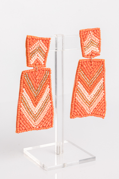Chevron Rhombus Earrings, Orange