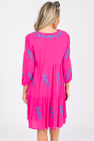 Madeline Embroidery Dress, Pink