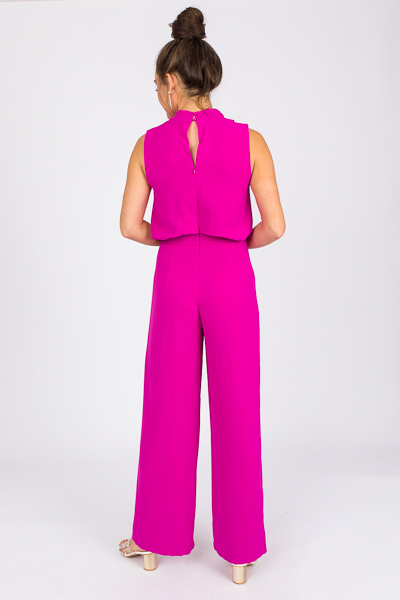On The Town Jumpsuit, Magenta - SALE - The Blue Door Boutique