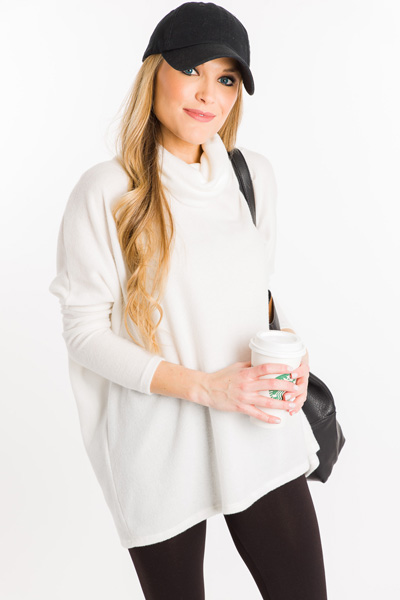 Ready to Relax Turtleneck, Off White