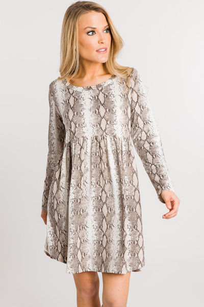 Smooth Snake Knit Babydoll Dres