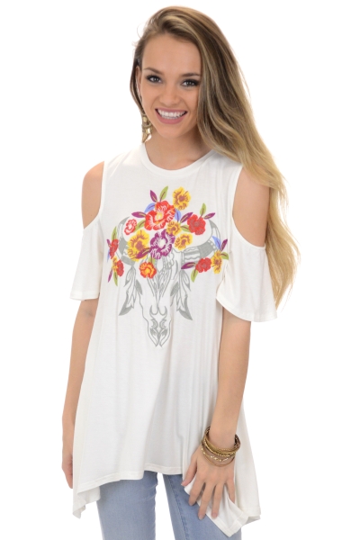Embroidered Longhorn Tee
