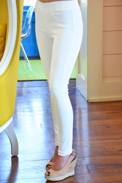 Elyse Denim Leggings, White