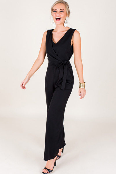 Wrap Waist Jumpsuit, Black