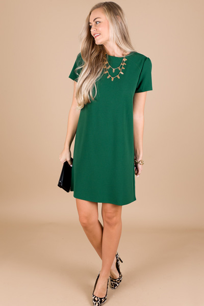 Heavy Knit Shift, Pine