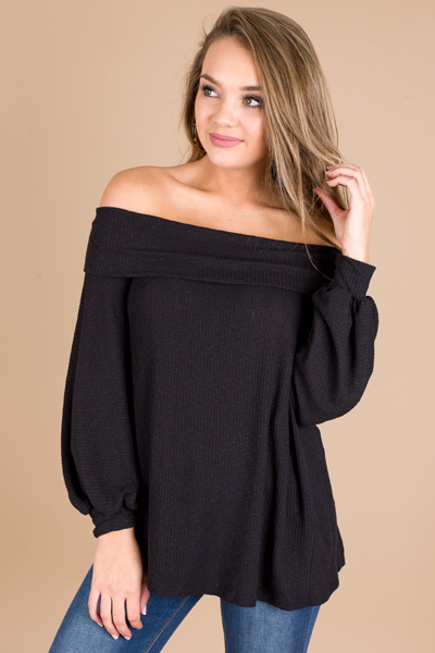 Amy Off Shoulder Top, Black