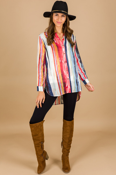 Water Color Button Up