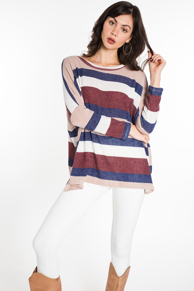Boxy Striped Tunic, Multi