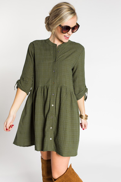 Bailey Button Dress, Olive