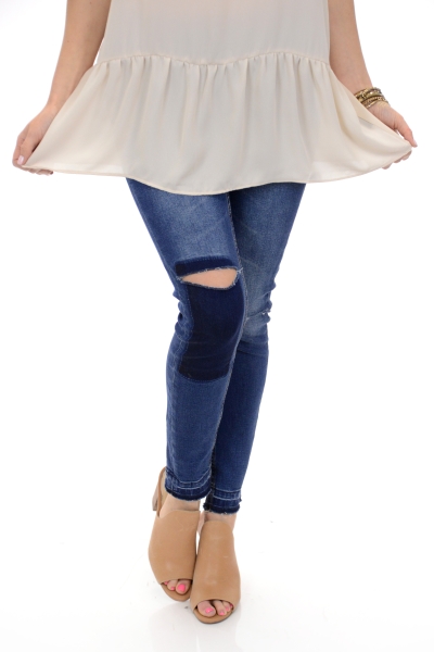 Krista Patch Knee Jeans