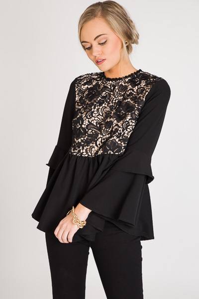 Lust for Lace Peplum, Black